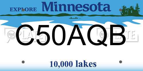 C50AQB Minnesota License Plate