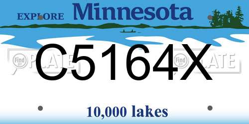 C5164X Minnesota License Plate