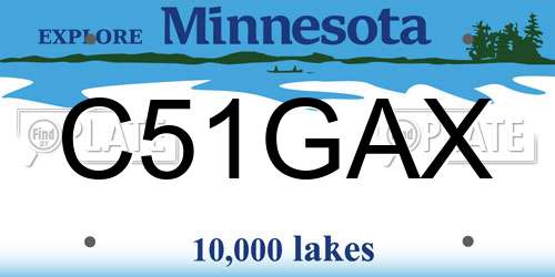 C51GAX Minnesota License Plate