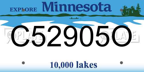 C52905O Minnesota License Plate