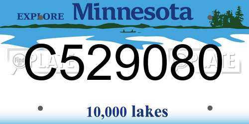 C529080 Minnesota License Plate