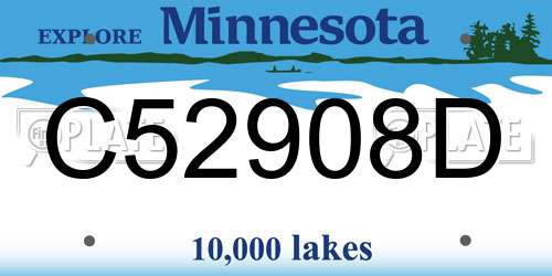 C52908D Minnesota License Plate