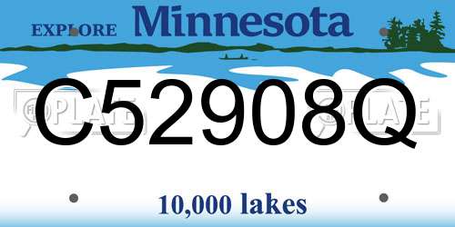 C52908Q Minnesota License Plate