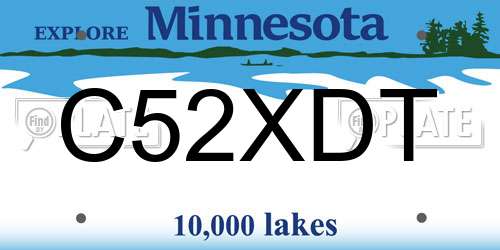 C52XDT Minnesota License Plate