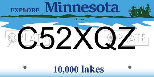C52XQZ Minnesota License Plate