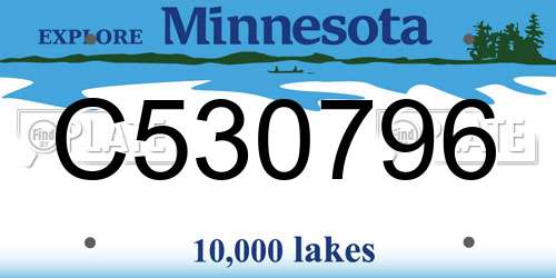 C530796 Minnesota License Plate
