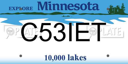C53IET Minnesota License Plate