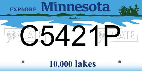 C5421P Minnesota License Plate