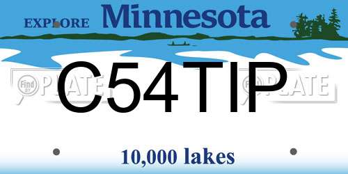 C54TIP Minnesota License Plate