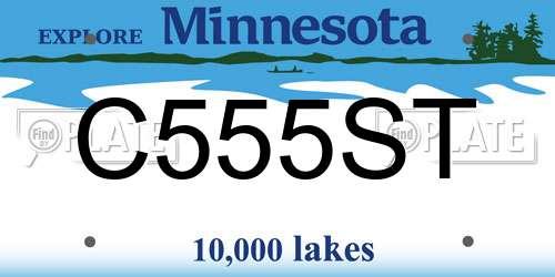 C555ST Minnesota License Plate