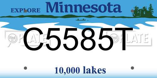 C5585T Minnesota License Plate