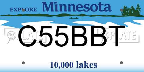 C55BBT Minnesota License Plate