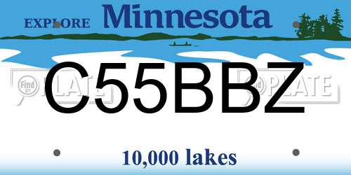 C55BBZ Minnesota License Plate