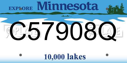 C57908Q Minnesota License Plate