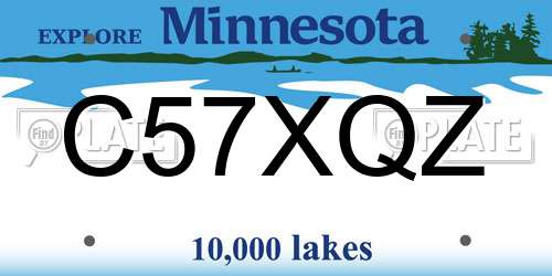 C57XQZ Minnesota License Plate