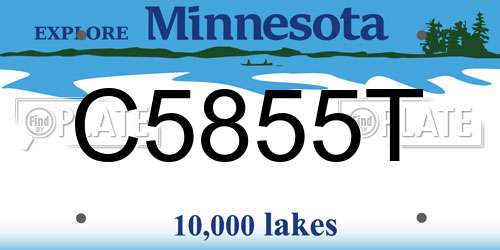 C5855T Minnesota License Plate