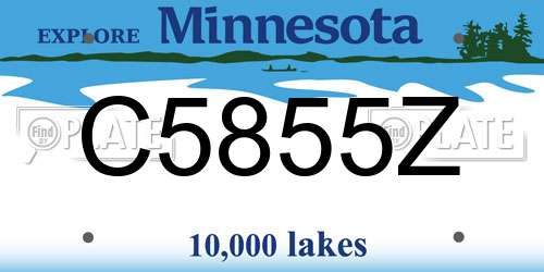 C5855Z Minnesota License Plate