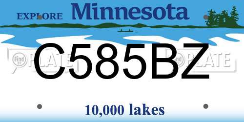 C585BZ Minnesota License Plate