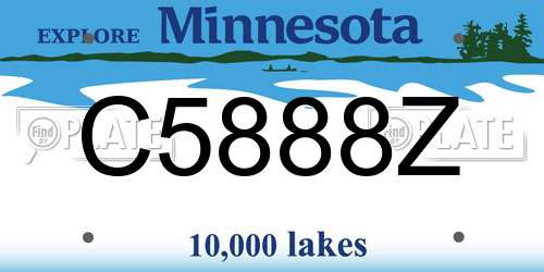 C5888Z Minnesota License Plate