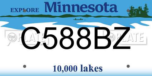 C588BZ Minnesota License Plate