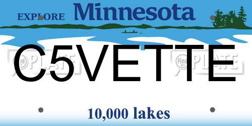 C5VETTE Minnesota License Plate