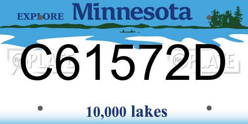 C61572D Minnesota License Plate