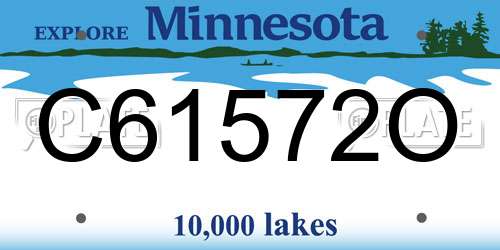 C61572O Minnesota License Plate