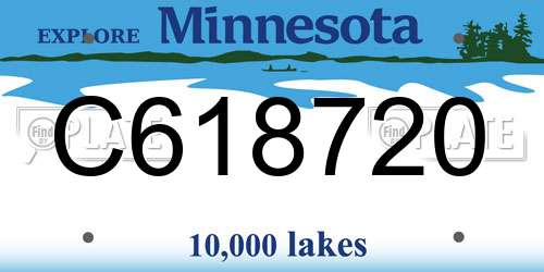 C618720 Minnesota License Plate