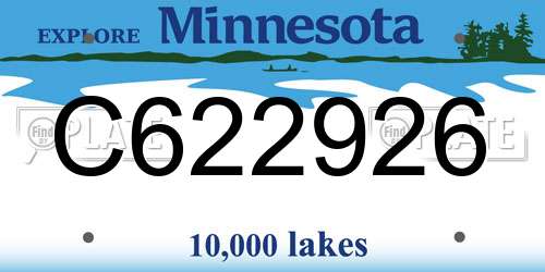C622926 Minnesota License Plate