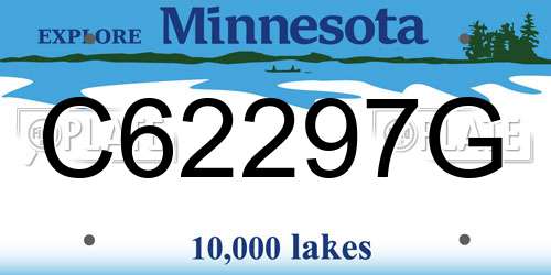 C62297G Minnesota License Plate