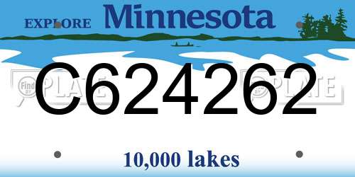C624262 Minnesota License Plate