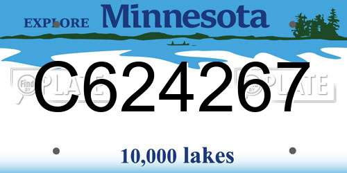 C624267 Minnesota License Plate