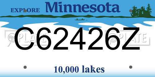 C62426Z Minnesota License Plate