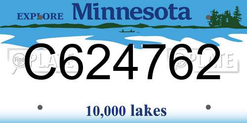 C624762 Minnesota License Plate