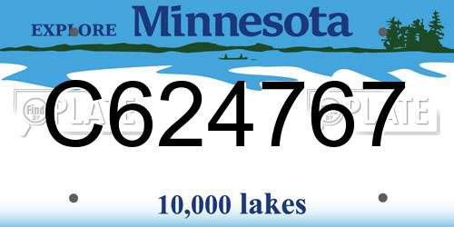 C624767 Minnesota License Plate