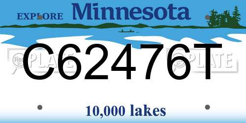 C62476T Minnesota License Plate