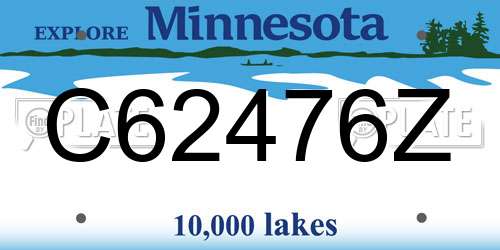 C62476Z Minnesota License Plate