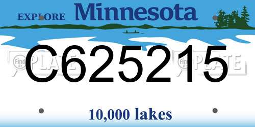 C625215 Minnesota License Plate