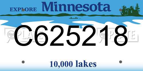 C625218 Minnesota License Plate
