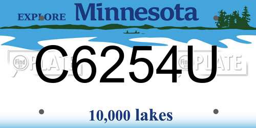 C6254U Minnesota License Plate