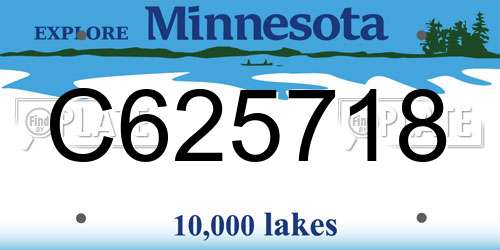 C625718 Minnesota License Plate