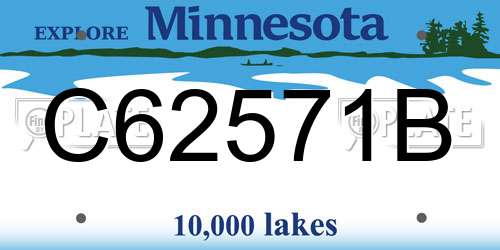 C62571B Minnesota License Plate