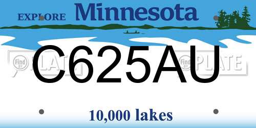 C625AU Minnesota License Plate