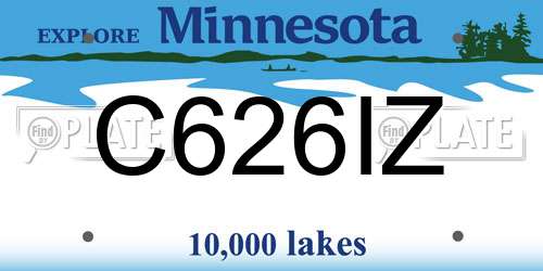 C626IZ Minnesota License Plate