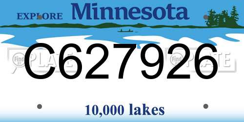 C627926 Minnesota License Plate