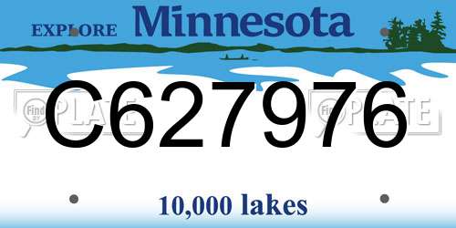 C627976 Minnesota License Plate