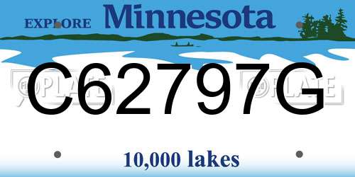 C62797G Minnesota License Plate