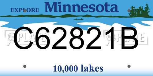C62821B Minnesota License Plate