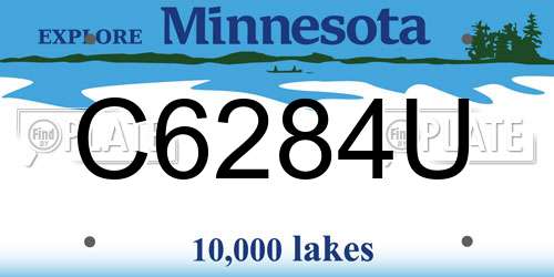 C6284U Minnesota License Plate
