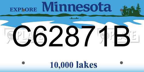 C62871B Minnesota License Plate
